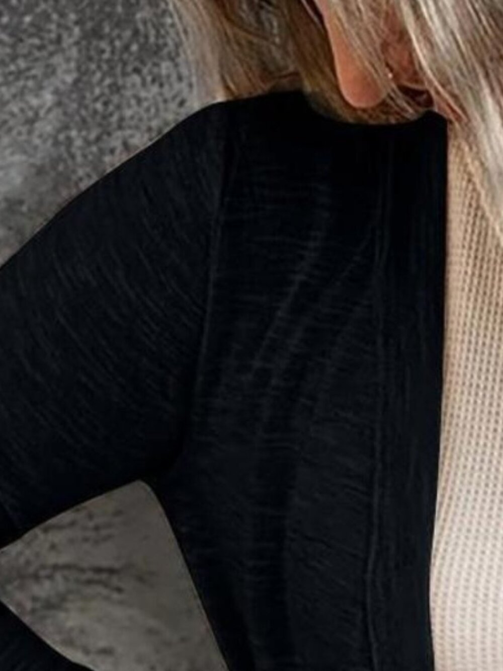 Black Voidism Lightweight Button Down Cardigan - Picture 4 of 5